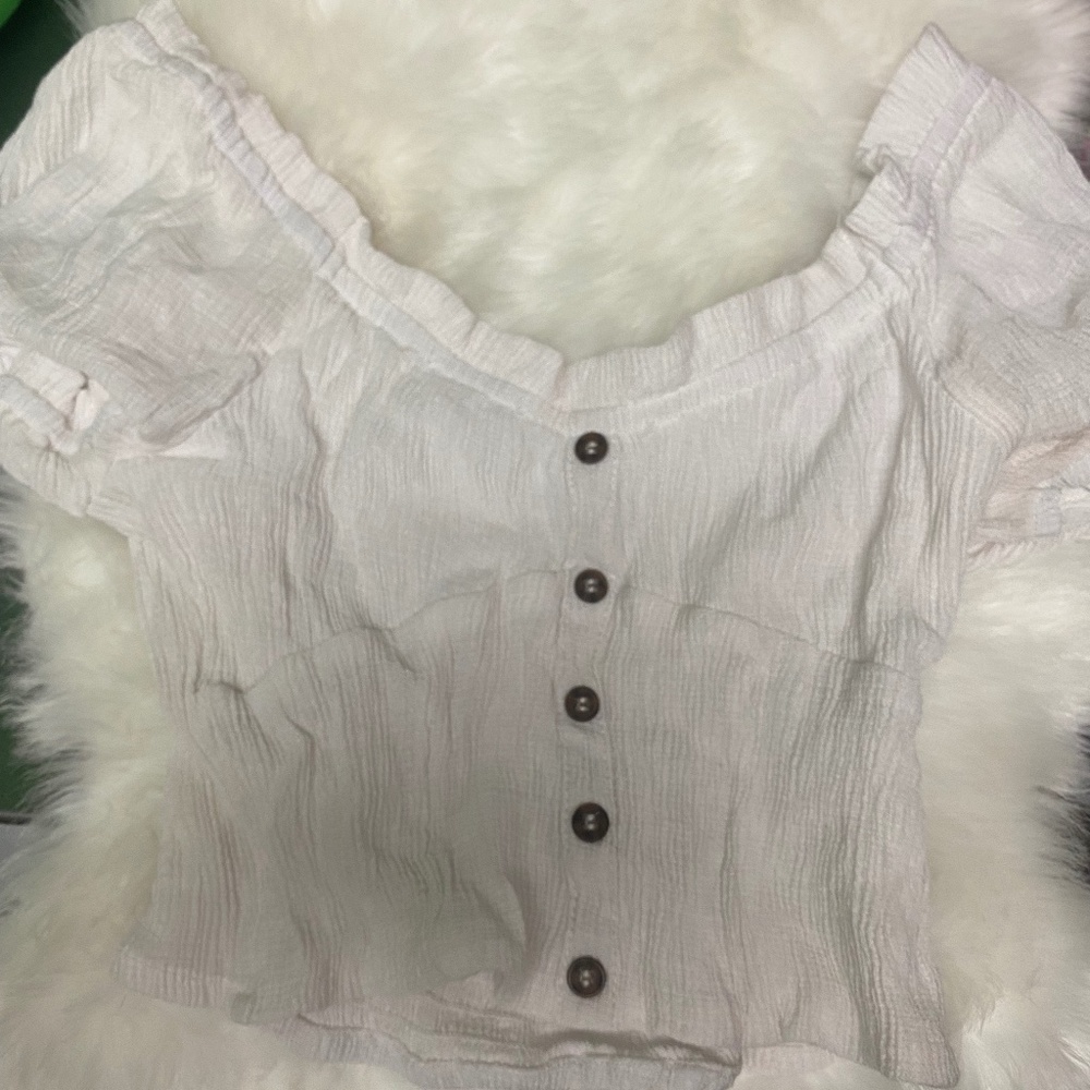 white off the shoulder crop top